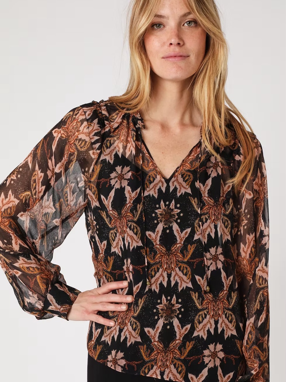 Berenice Paris Floral Print Top Summer Blouse Size medium EU size 40